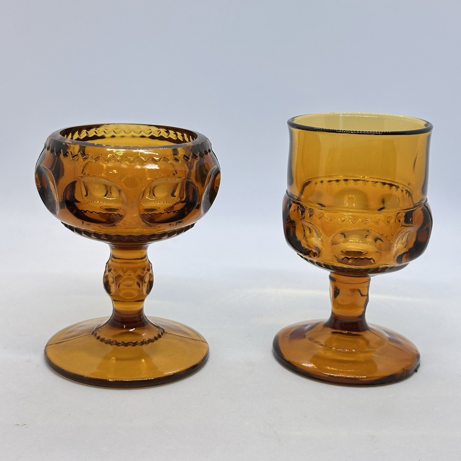 Indiana Glass Amber Kings Crown Thumbprint 4.25 Indiana Glass Amber Kings Crown Thumbprint 4.25