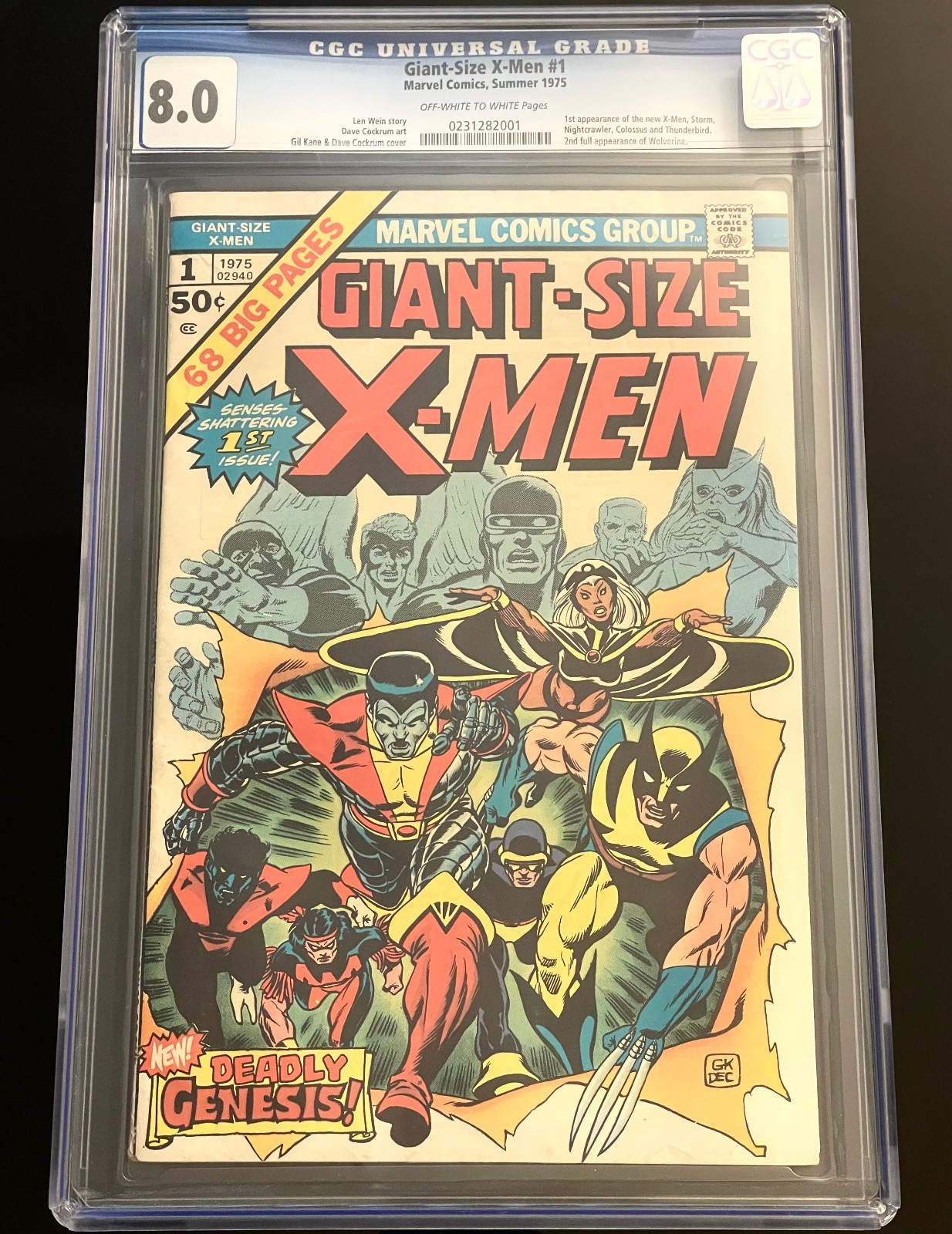 GIANT-SIZE X-MEN #1 CGC 8.0 - 1ST APP NEW X-MEN - 2ND APP OF WOLVERINE -PRESS IT