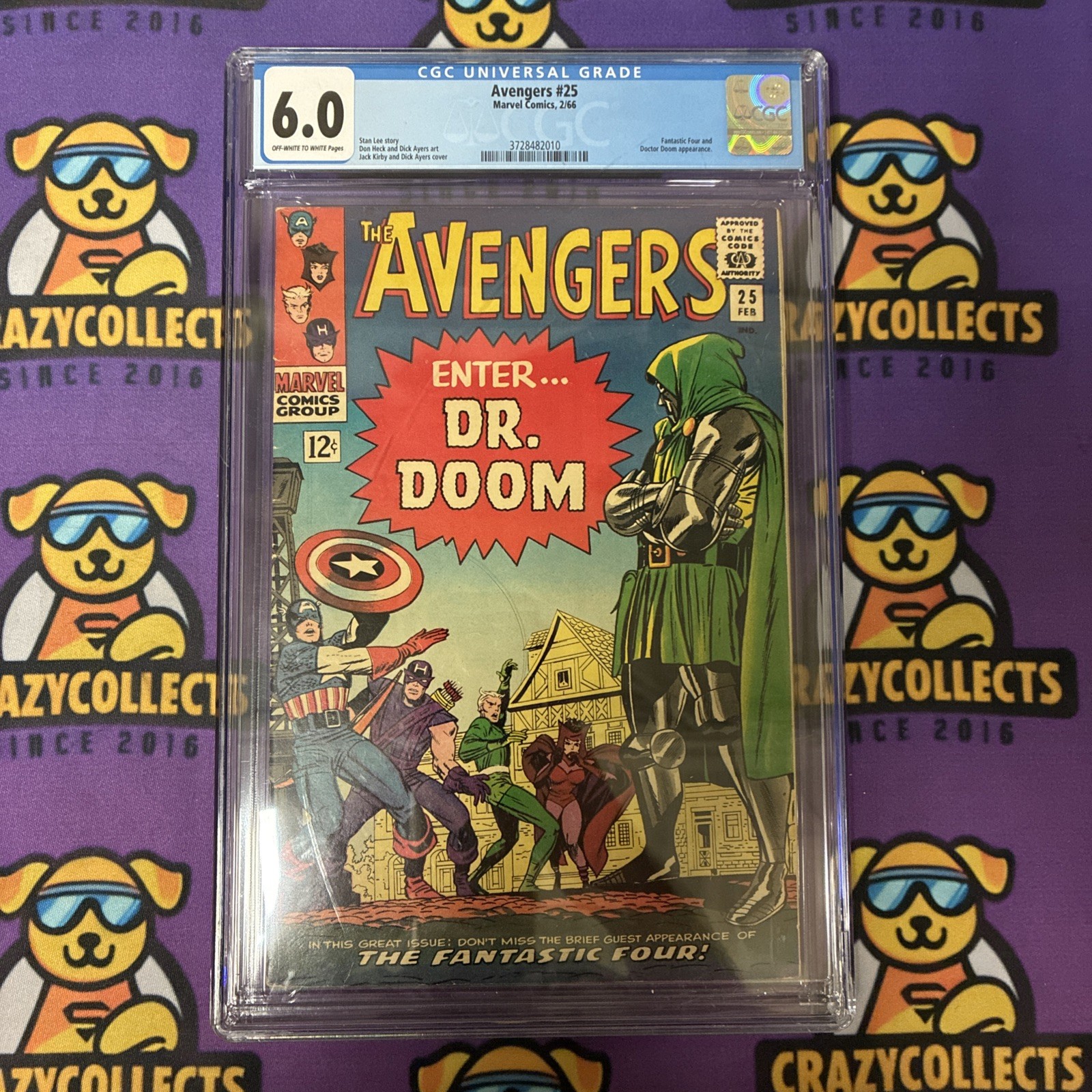 AVENGERS 25 (1966) CGC 6.0 OW-W Marvel Silver KEY 1st DR DOOM IN AVENGERS