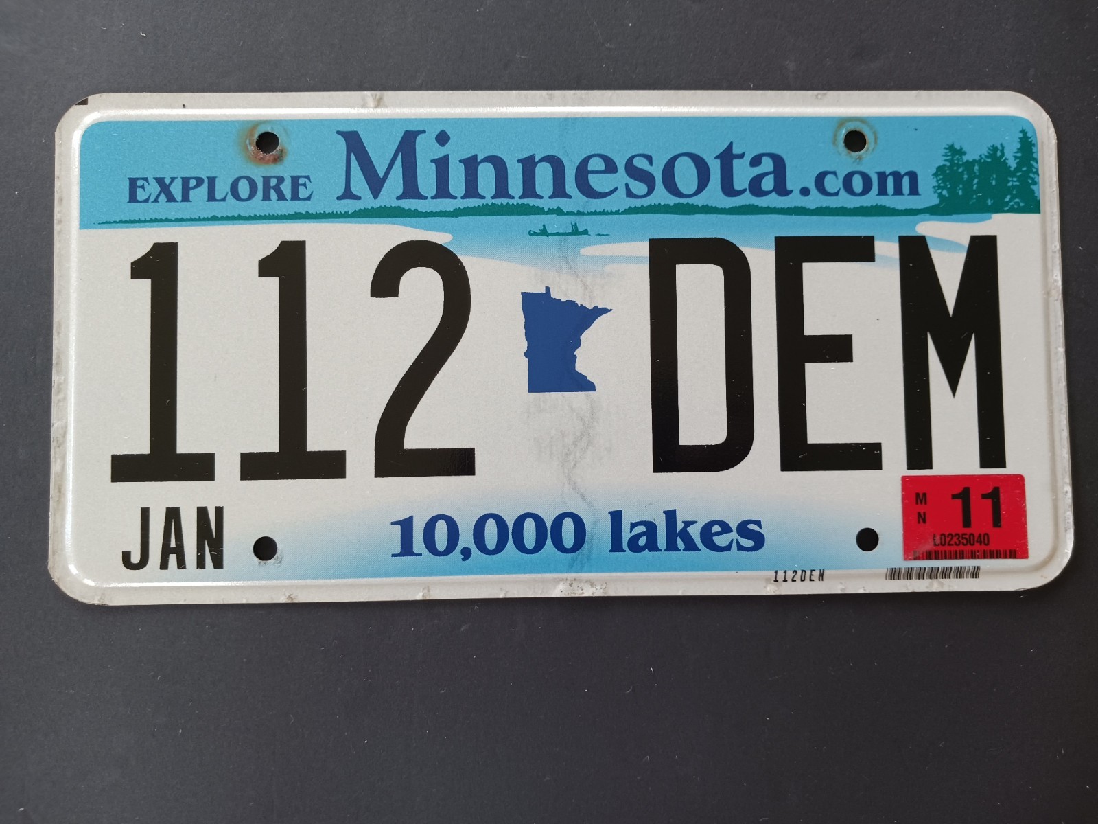 2011 Minnesota Vehicle Auto Car Truck License Plate 112 DEM