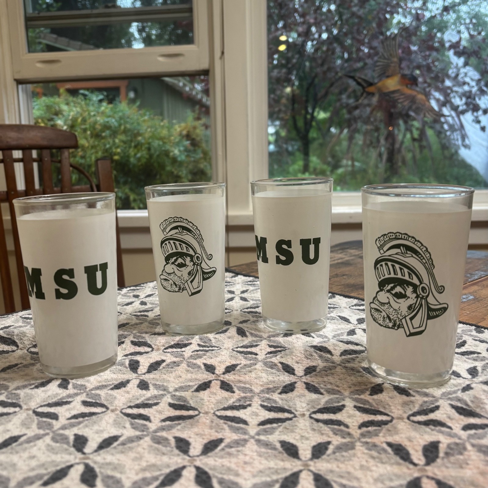 vintage MSU glassware, set of four, perfect condition