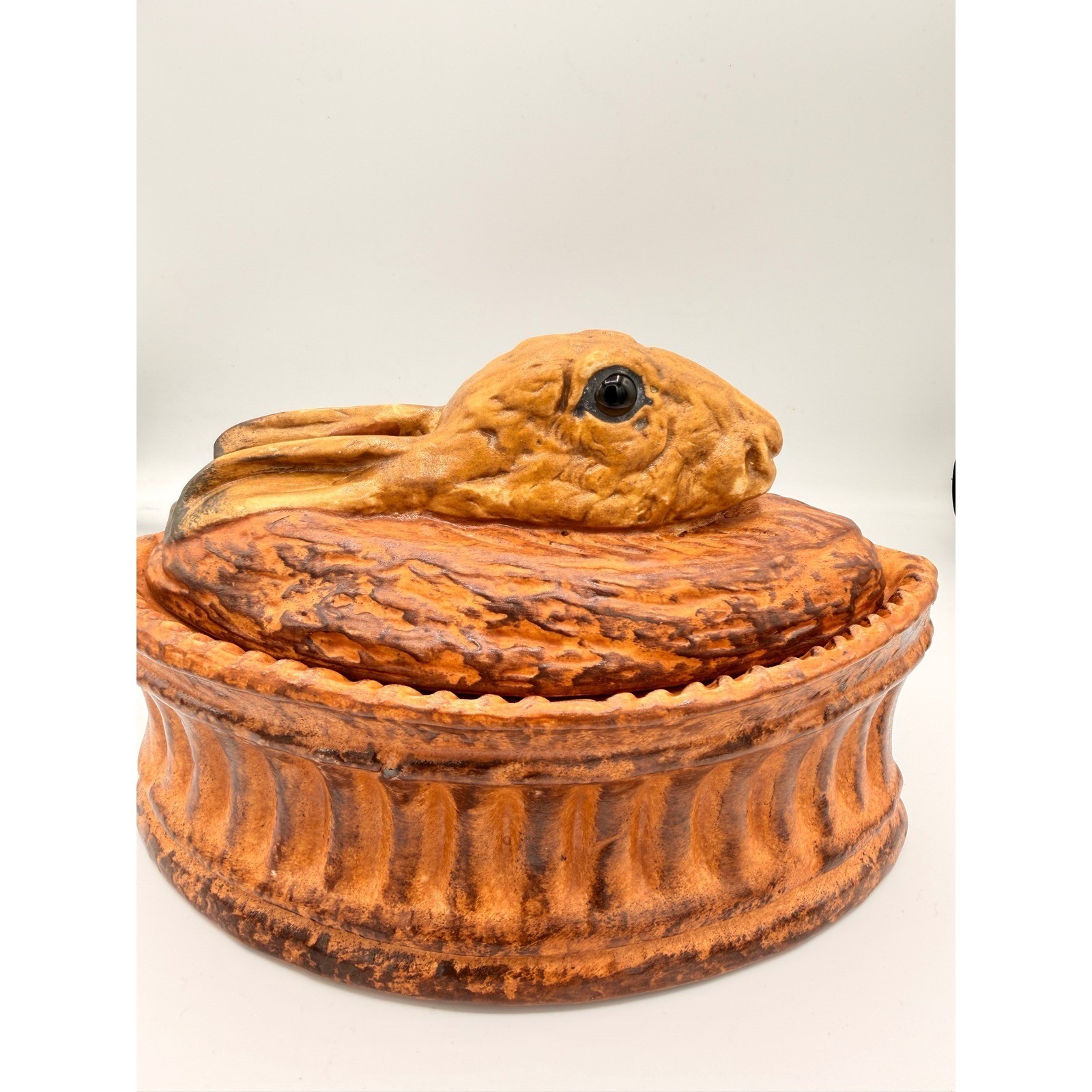 Antique Pillivuyt French Porcelain Trompe L'oeil Hare Rabbit Game Pie Tureen Antique Pillivuyt French Porcelain Trompe L'oeil Hare Rabbit Game Pie Tureen