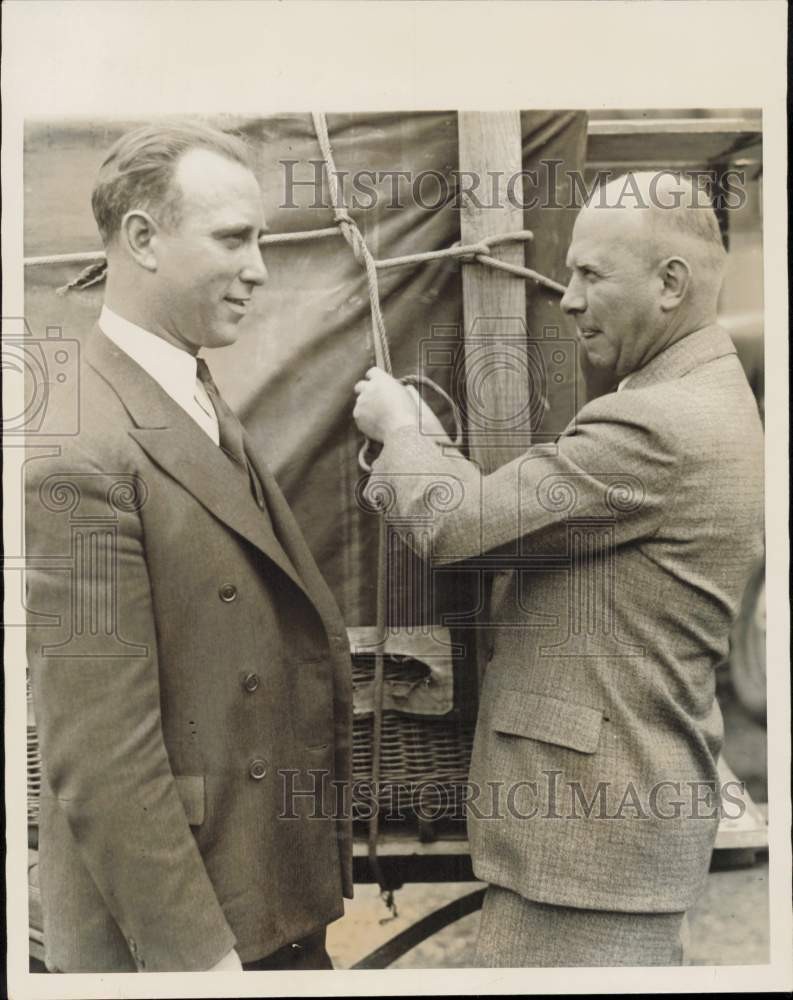 1932 Press Photo Balloon pilots Tracy W. Southworth and J.E. Engle, Omaha, NE