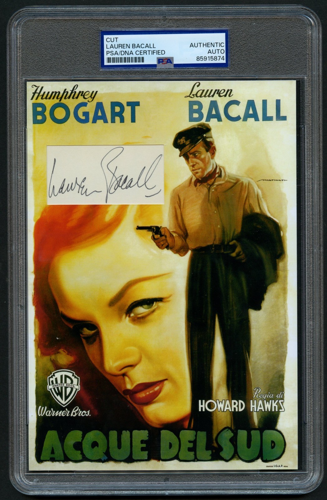 Lauren Bacall signed autograph 5.5x8 To Have and Have Not Poster Custom Cut PSA