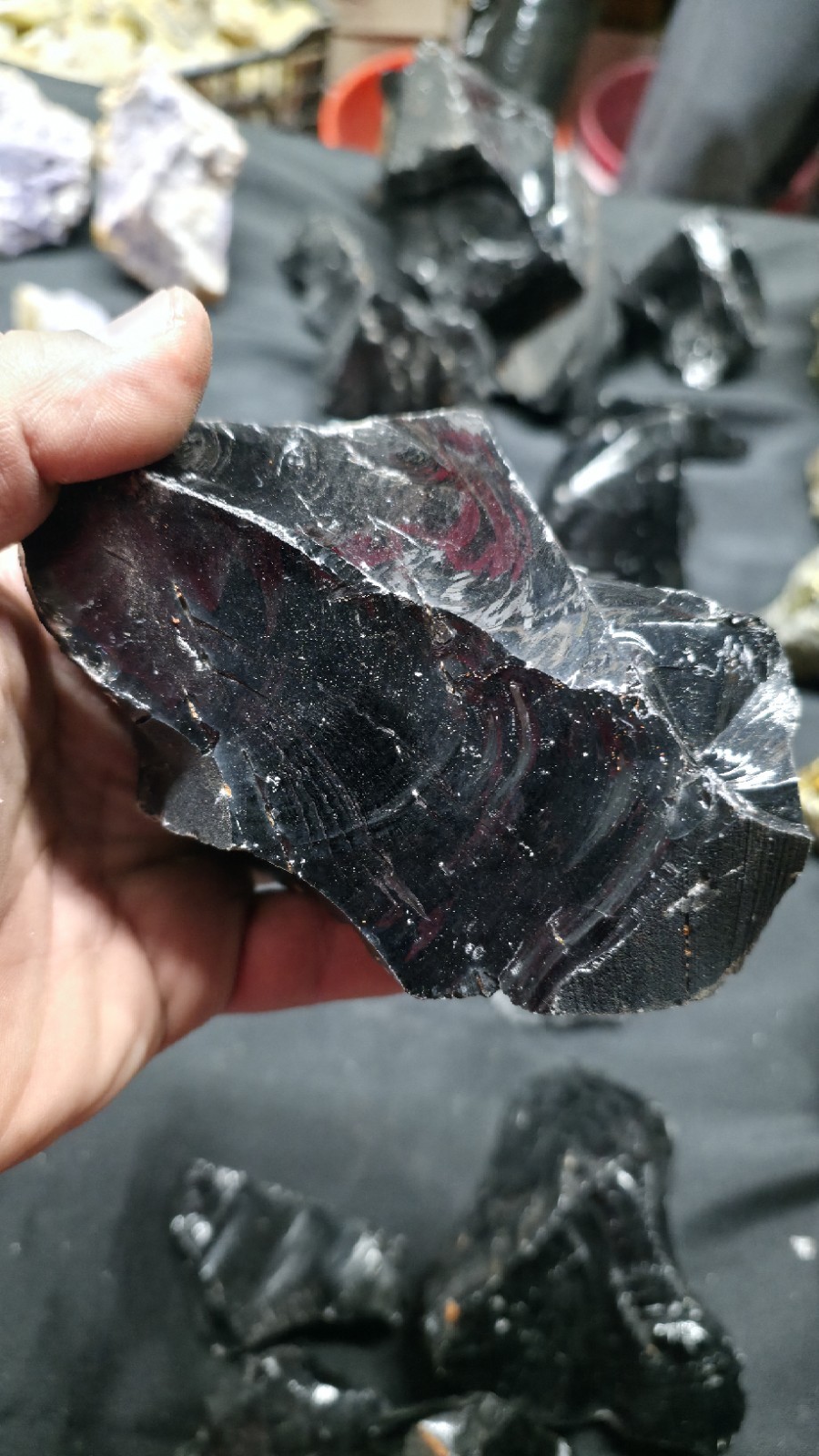 black obsidian rough  (By The Pound) 2 inch to 6 inches sizes  