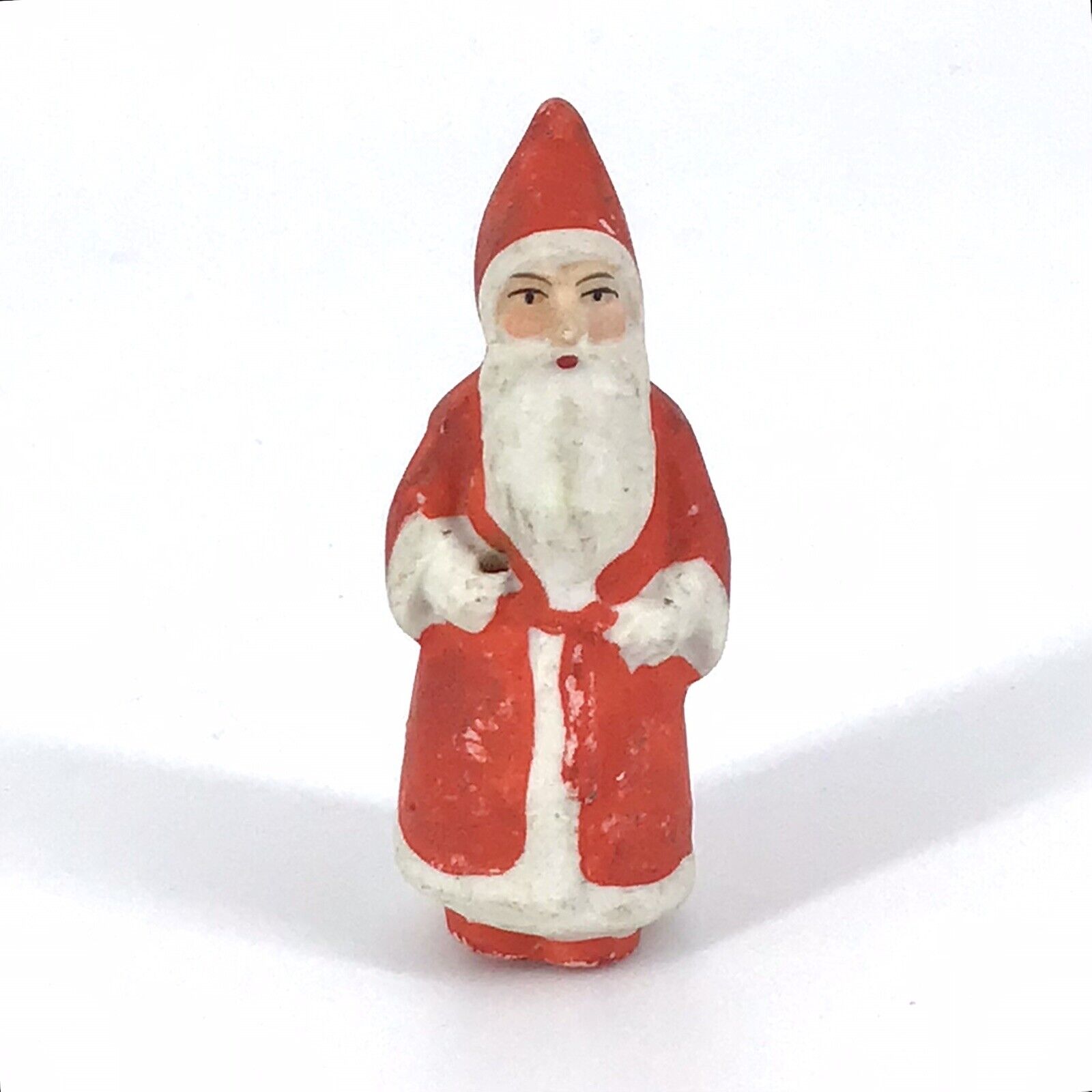 Vintage Miniature German Santa Claus Figurine Snow Baby Bisque 2 3/8”