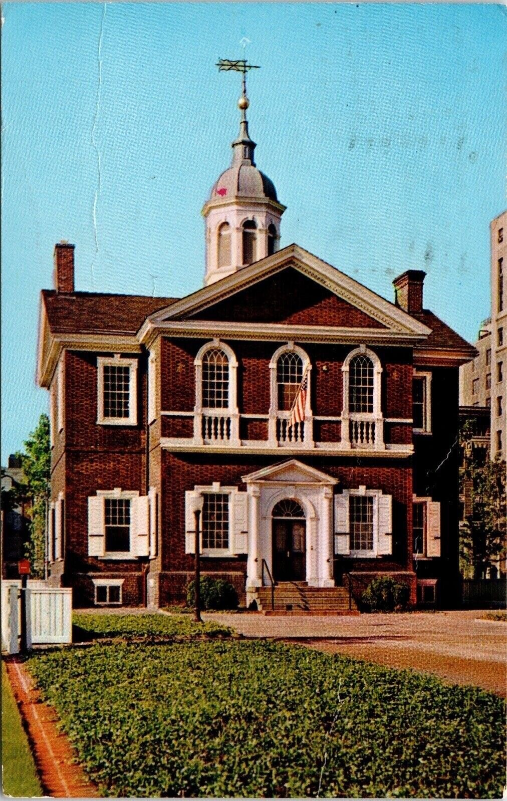 Carpenters Hall Philadelphia PA Pennsylvania Postcard PM Cancel WOB Note VTG