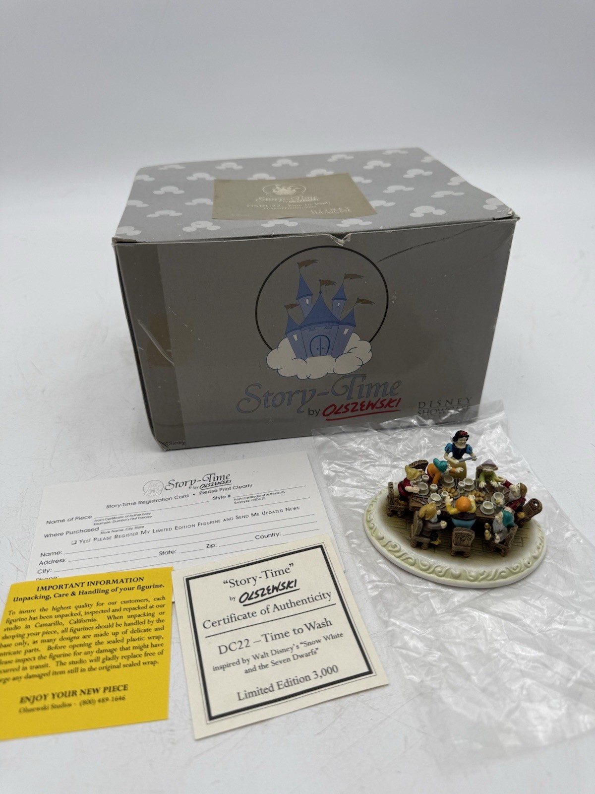 Rare Disney Snow White Story-Time Olszewski “Time to Wash” Limited Edition