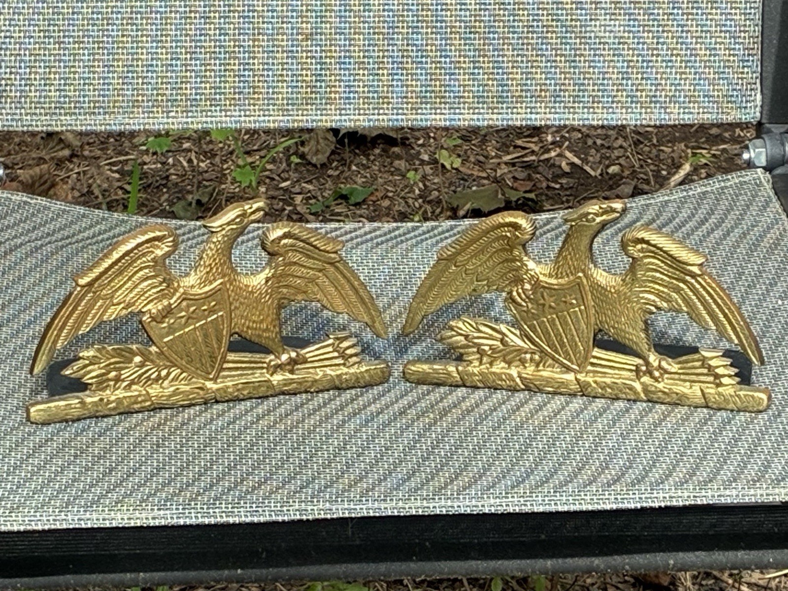 Vintage Solid Brass 1952 Virginia Metalcrafters Spread Eagle Bookends