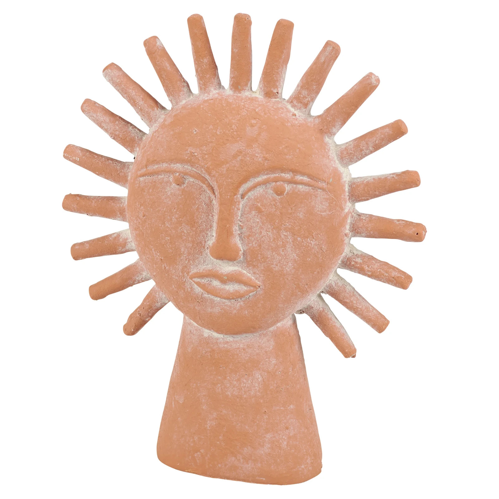 Primitives by Kathy Terracotta Look Sun Face Figurine Anthropomorphic Whimsical