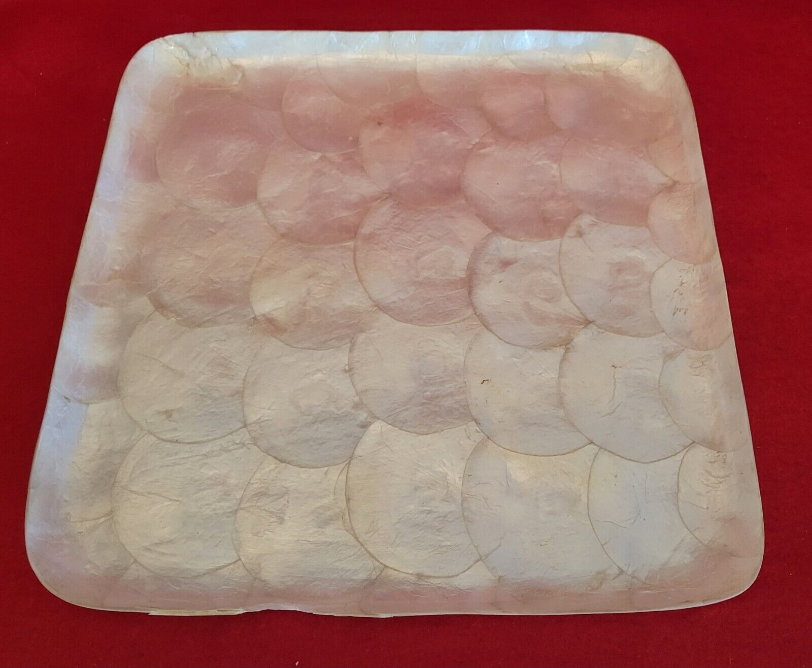 One Vintage Capiz Shell Tray from The Philippines