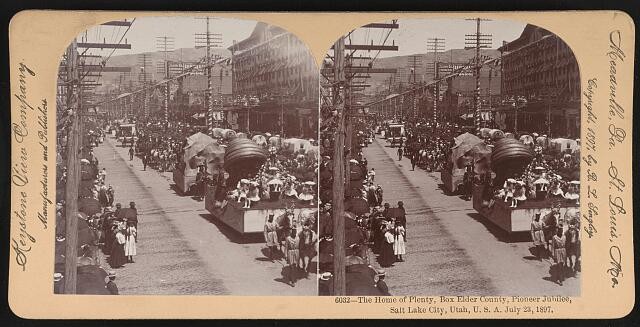 Photo:Salt Lake City Utah USA 1897 Pioneer Jubilee Box Elder County Parade