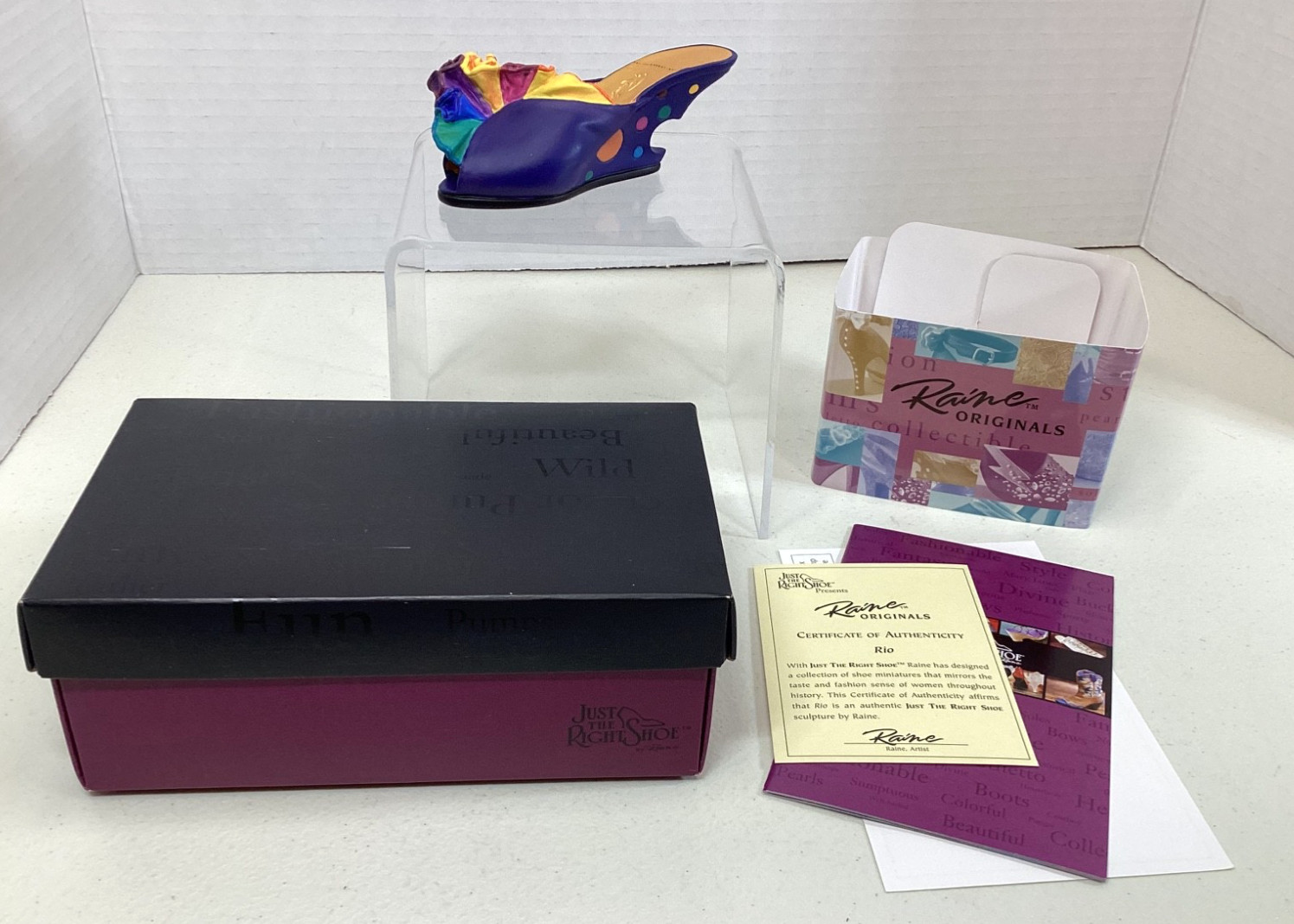 1999 Just The Right Shoe by Raine RIO #25080 New In Original Box with COA