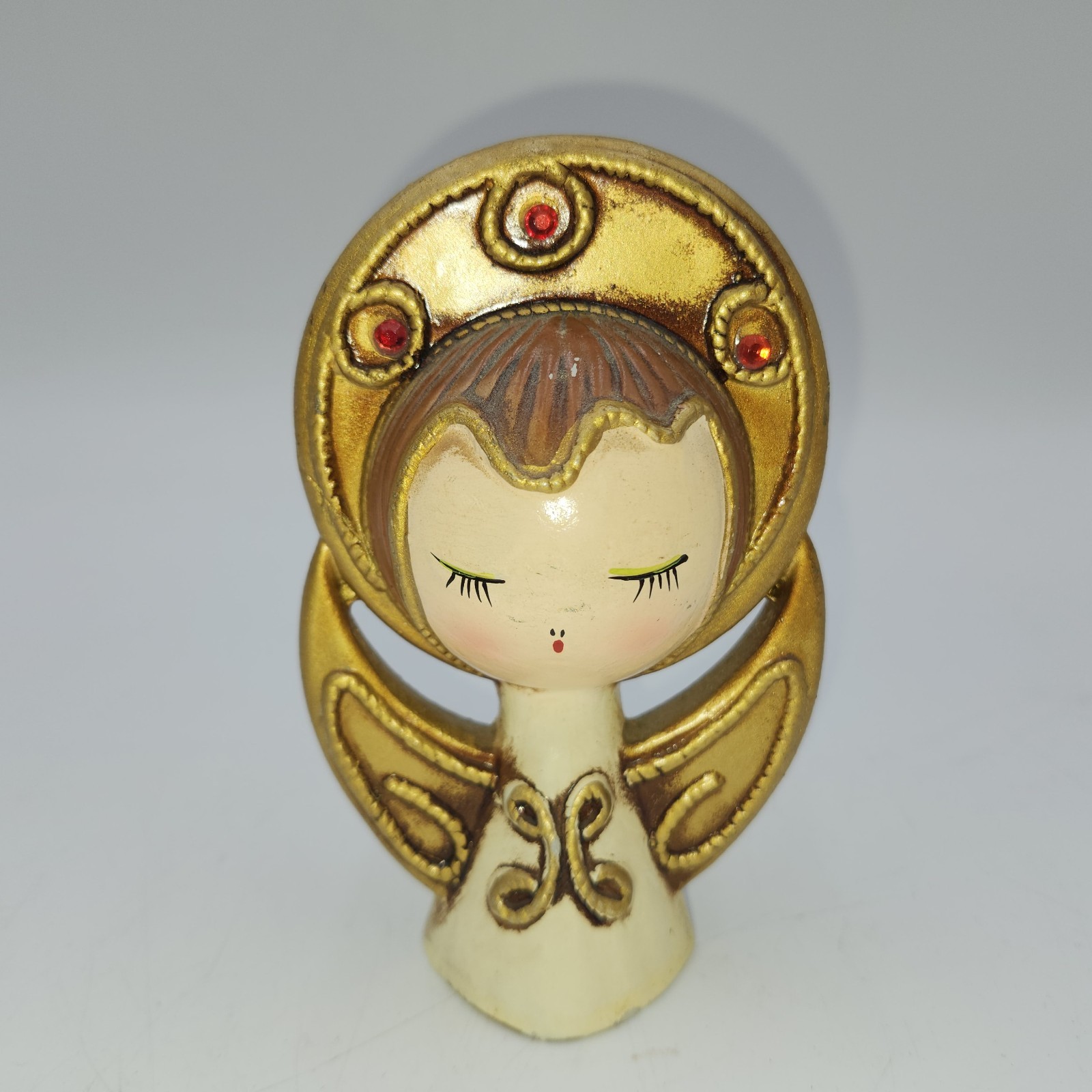 Vintage Christmas  Angel Girl  gold Praying Ardco Japan gilt