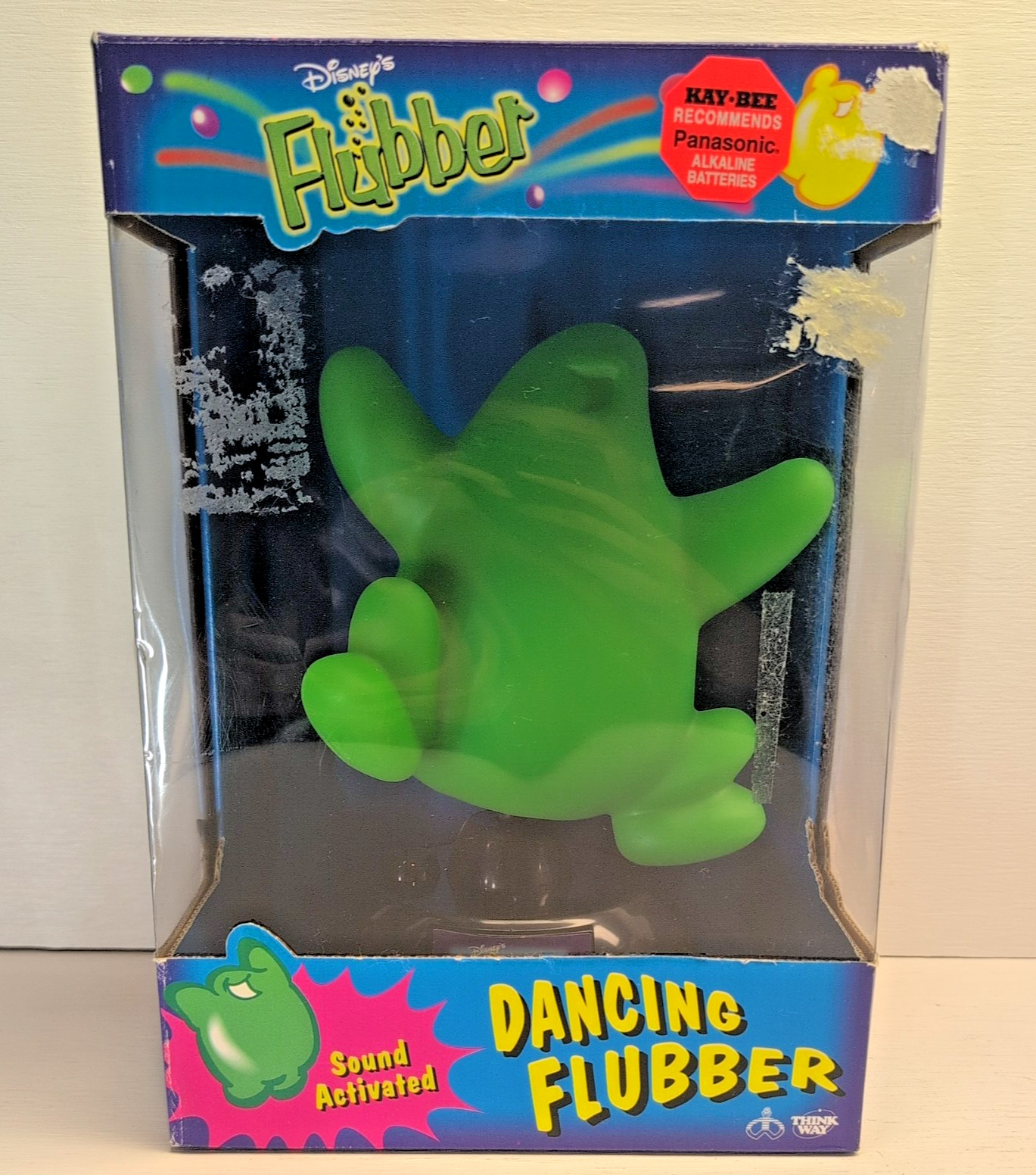 VINTAGE SEALED 1997 DISNEY GREEN FLUBBER DANCING SOUND ACTIVATED KAY BEE TOYS