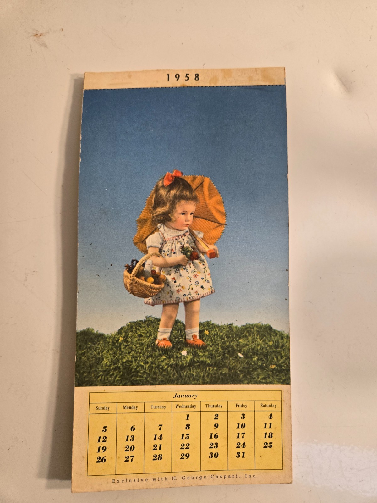 1958 postcard calendar unused printed in Germany 1958 postcard calendar unused printed in Germany