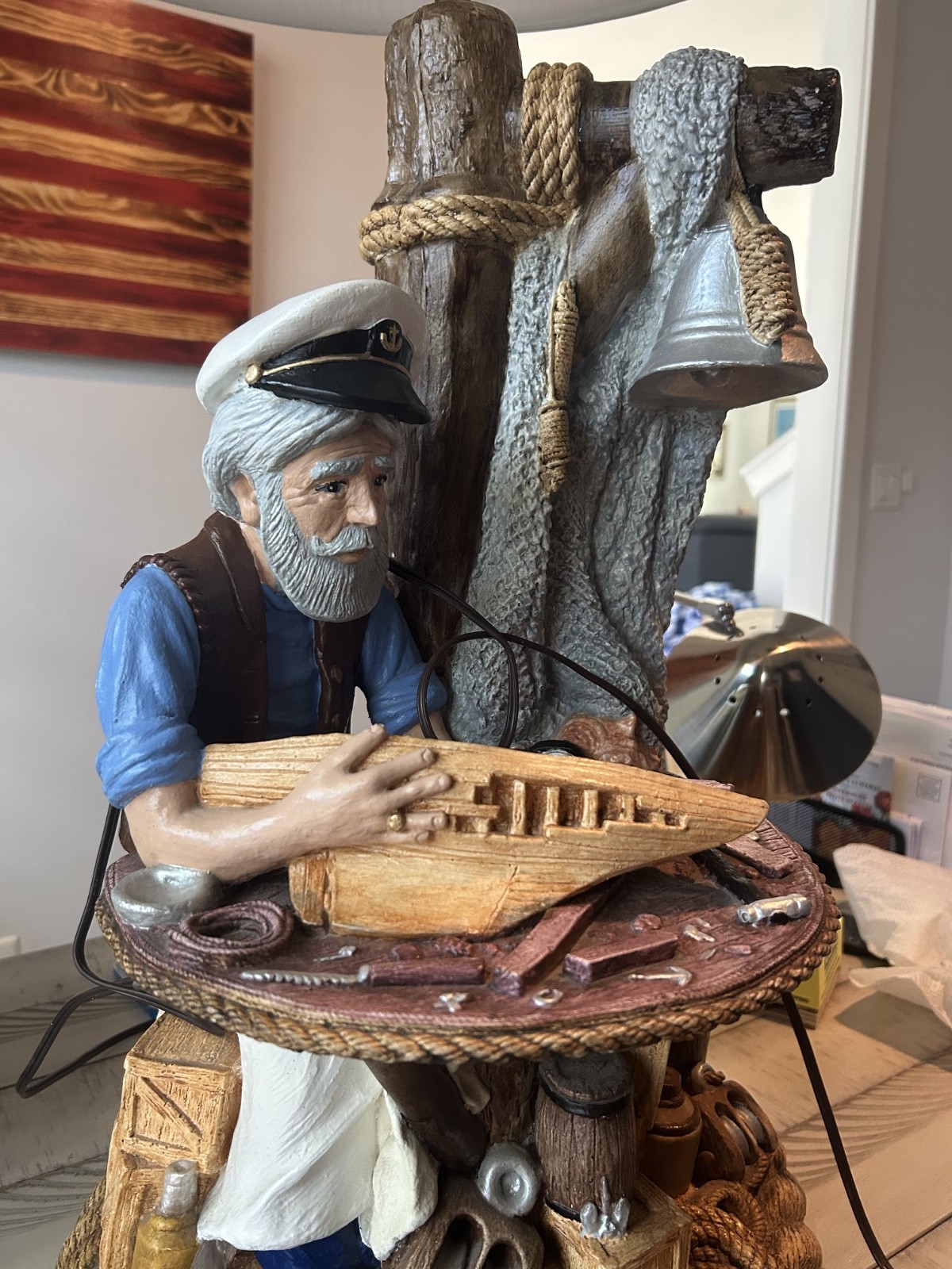 Vintage Apsit Bros. Of California Rare Nautical Sea Captain Boat Builder Lamp