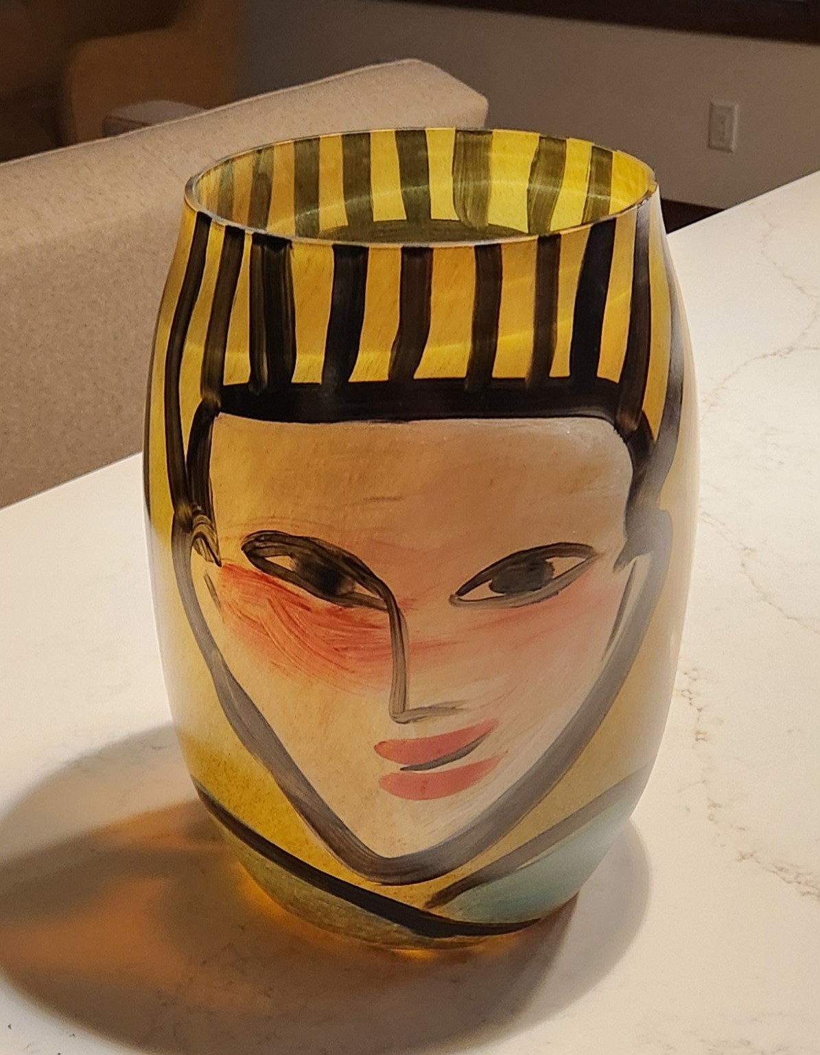 Kosta Boda Ulrica Hydman Vallien Unique Vase . Signed - One of a Kind Piece