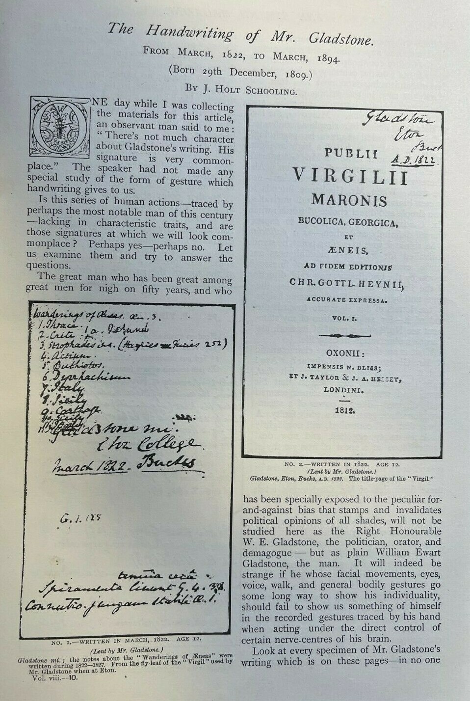 1894 Handwriting of William Ewart Gladstone illustrated