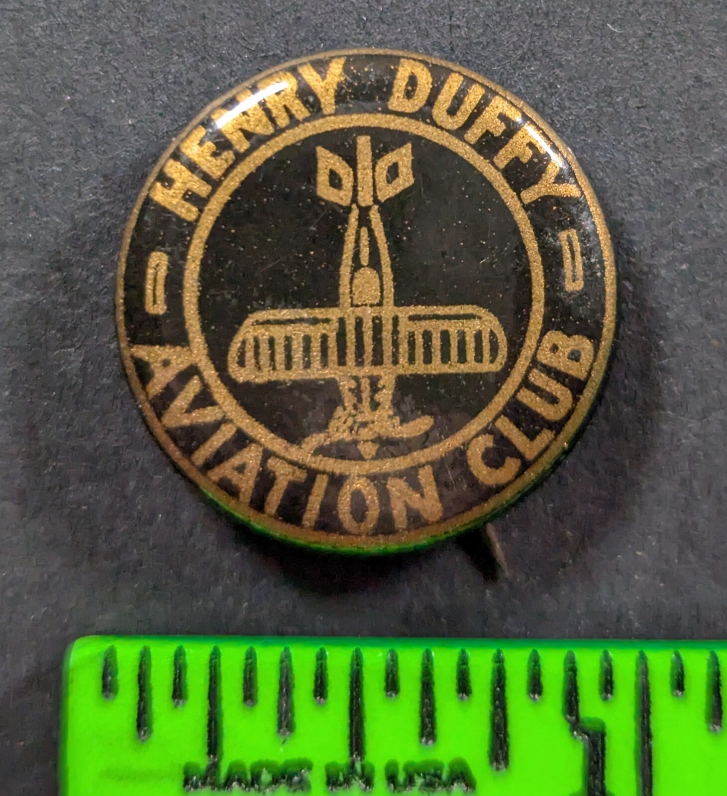 Vintage 1930s Henry Duffy Aviation Club San Francisco CA Pinback Pin
