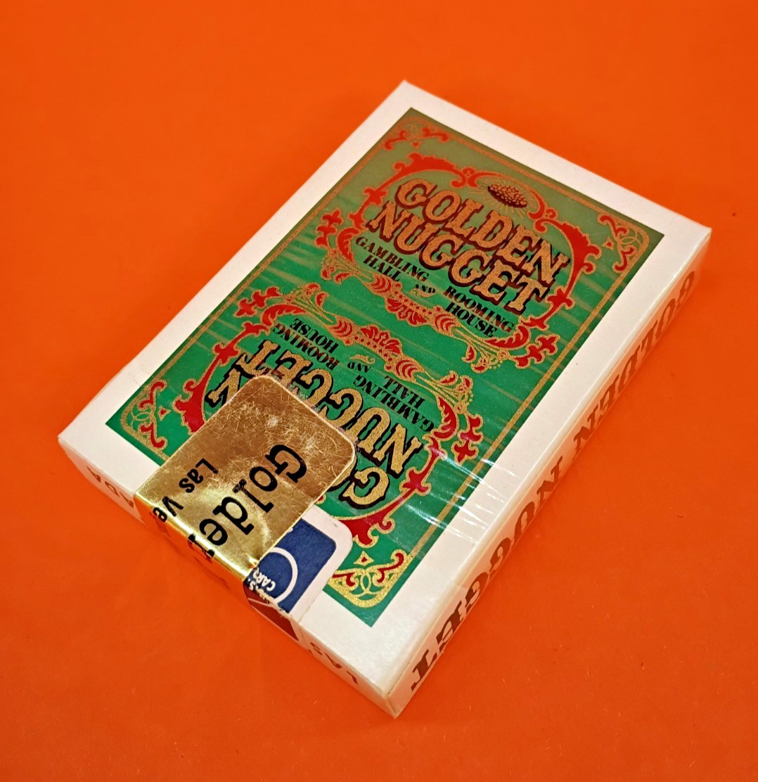 Vintage Golden Nugget Hotel And Casino Playing Cards Las Vegas Green Used Sealed