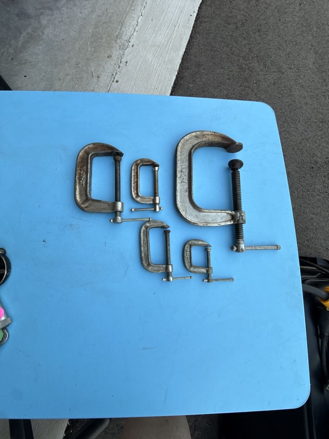 Vintage Adjustable Clamp Co. Hargrave C-Clamps Lot of 5 Assorted Sizes USA