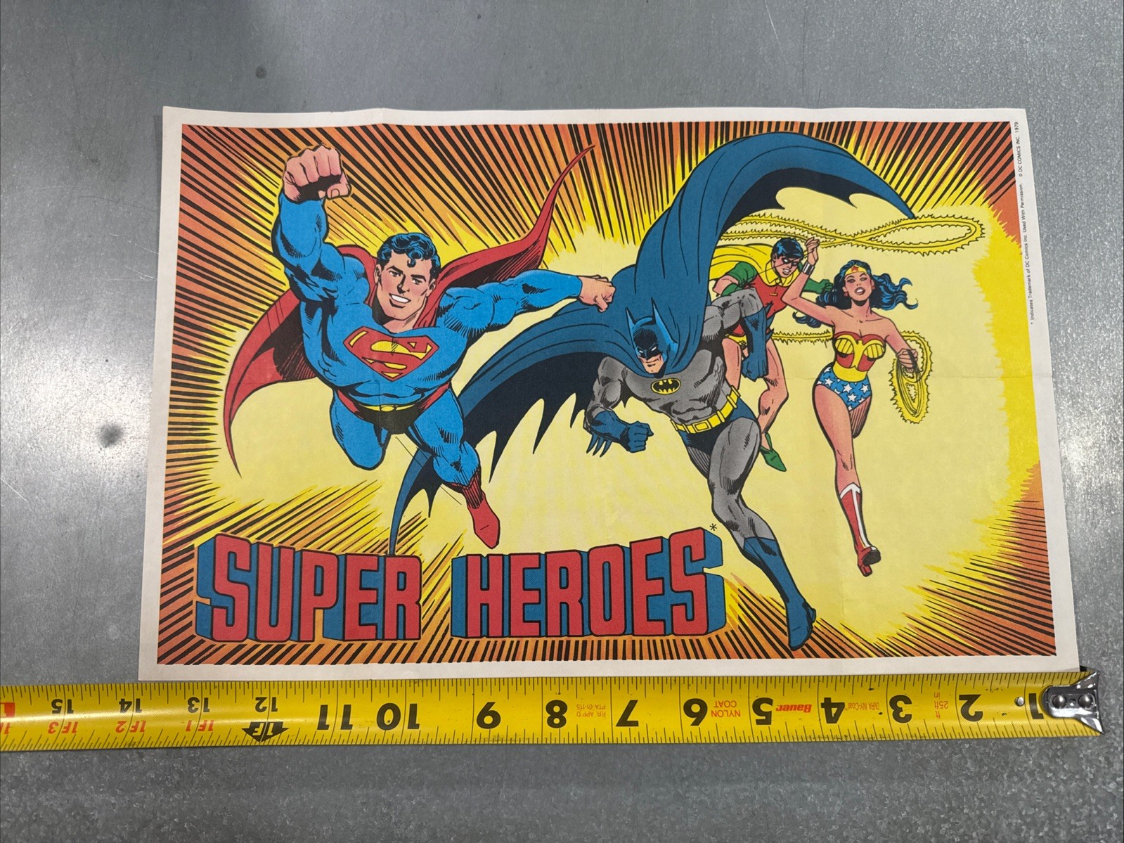 Vintage 1979 Promotional SUPERHEROES Poster Post Cereal 14”x9” RARE