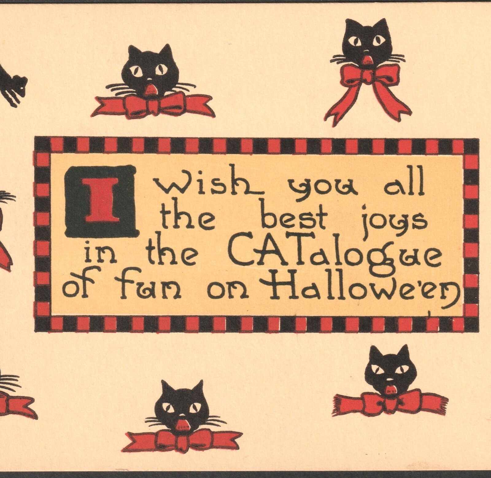 UNLISTED =RARE+ S. Bergman Series BE2 Halloween Cat-alogue of Fun Mouse PostCard