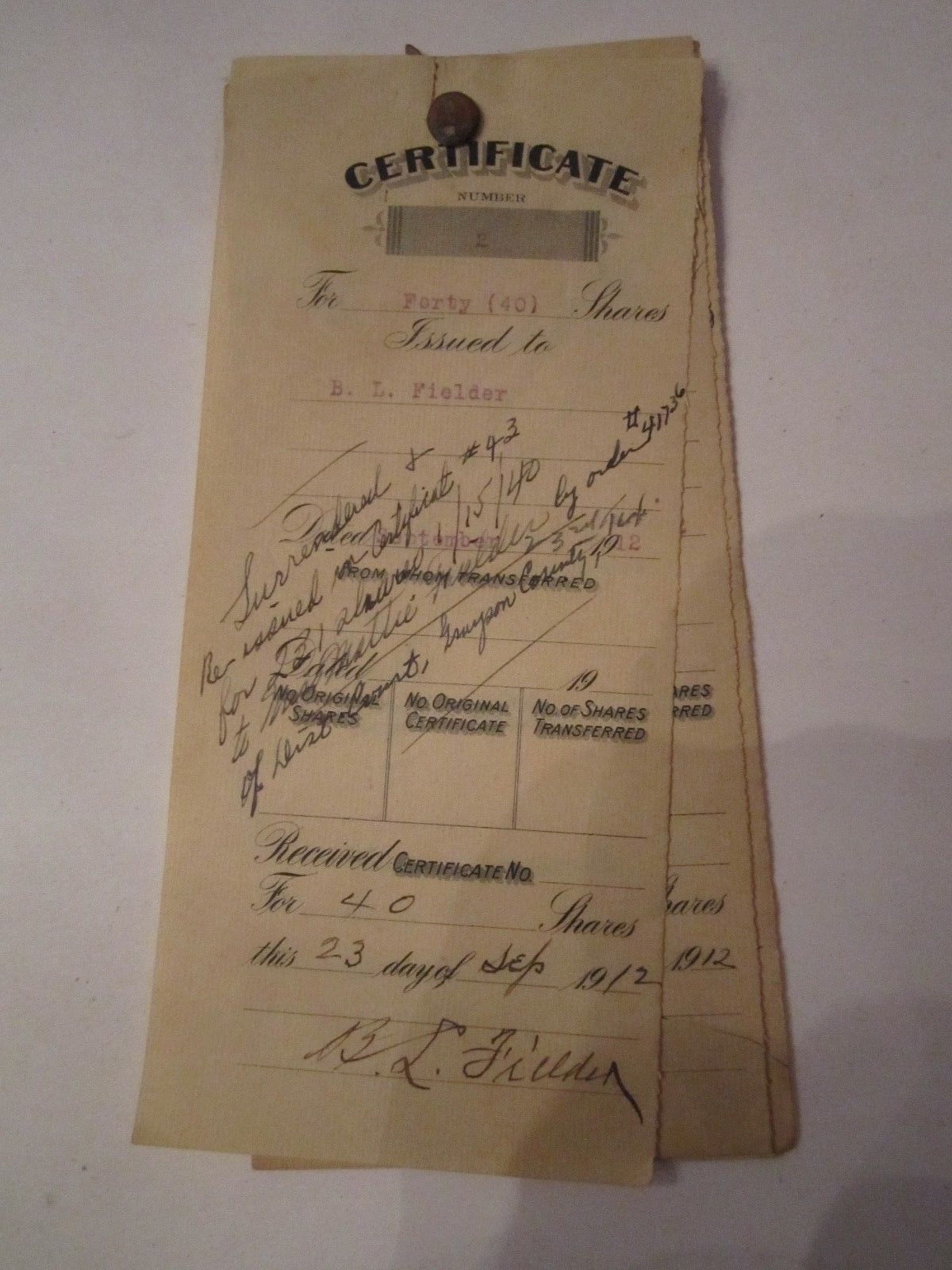 1912 - 1915 CERTIFICATE OF SHARES BOOKLET PACKET - INCREDIBLE FIND - TUB SC