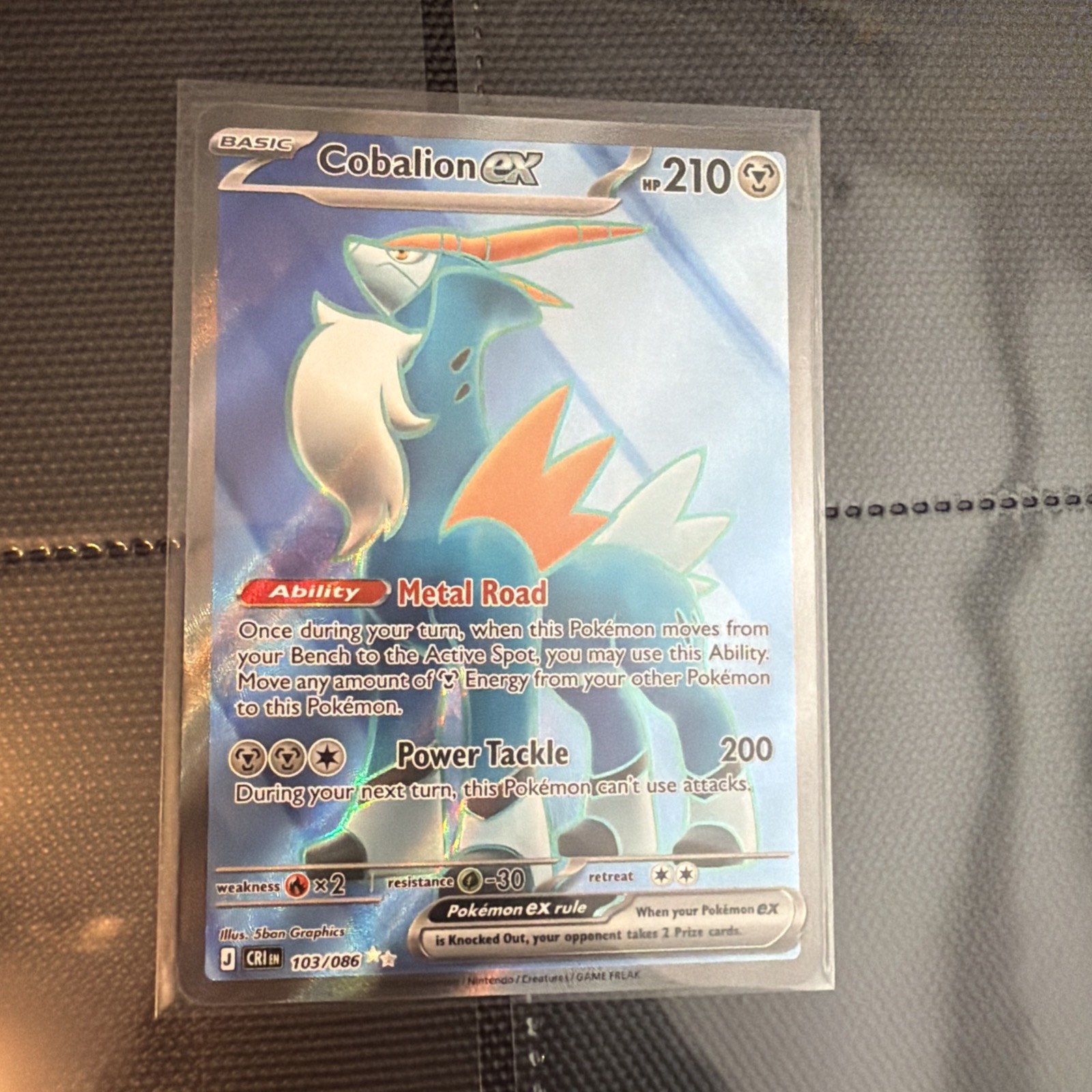 Cobalion ex 103/086 Ultra Rare Chaos Rising Holo NM Pokemon TCG
