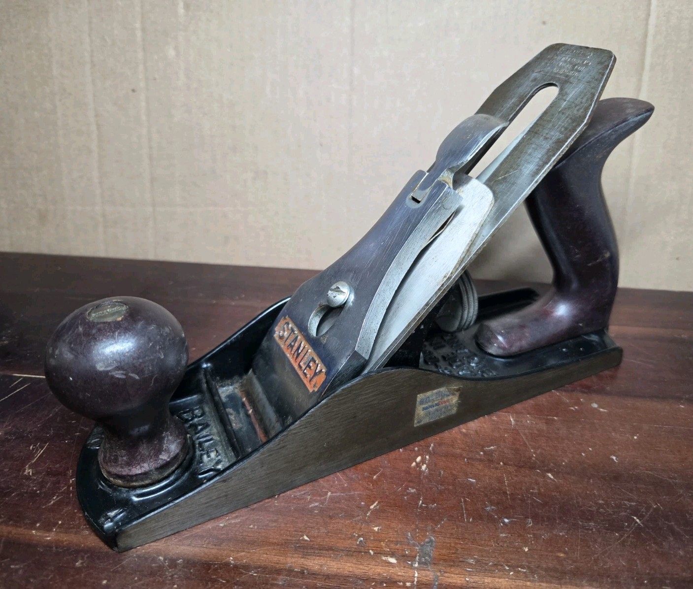 Stanley Bailey No.4 Smoothing Plane Made in England Vintage Wood Plane