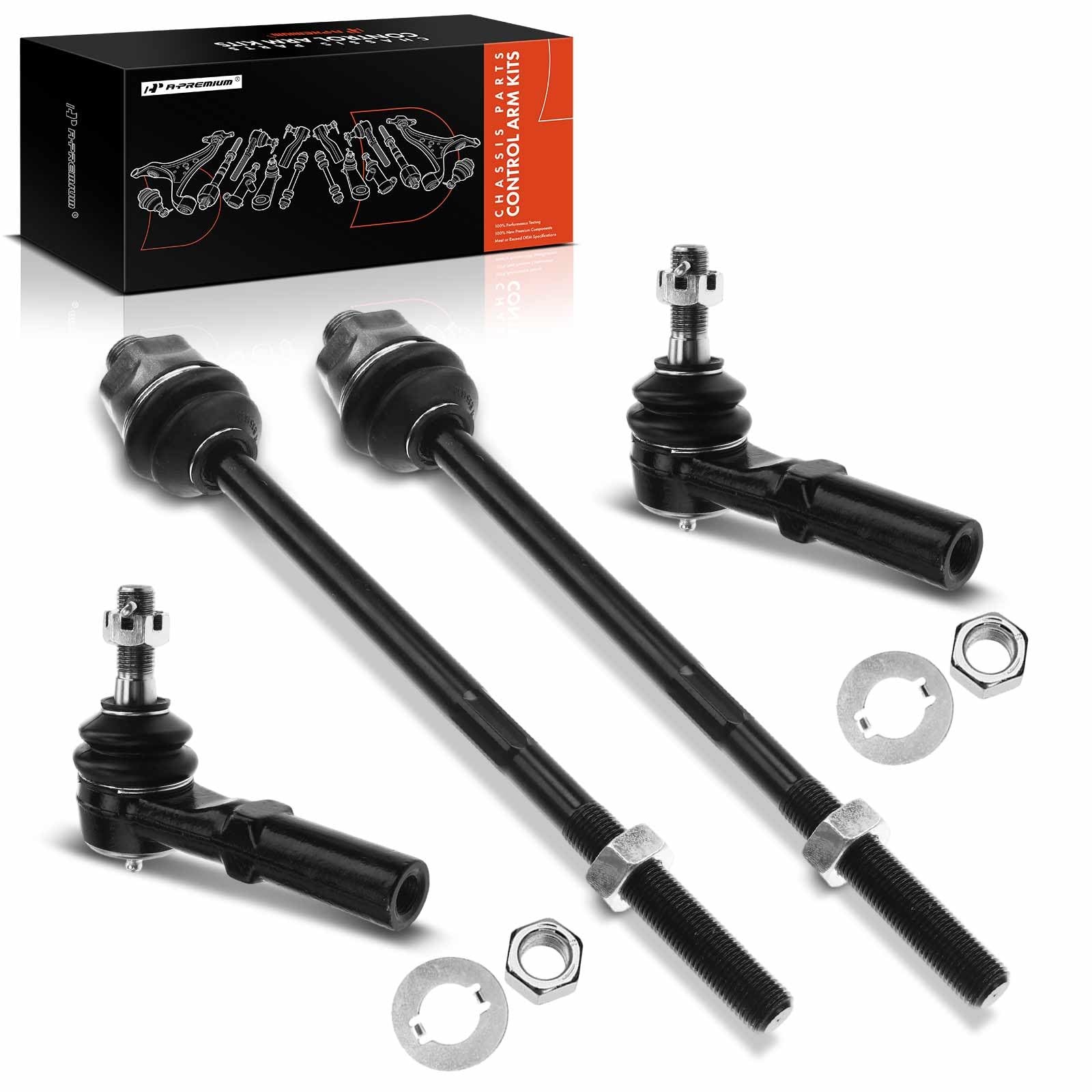 A-Premium 4Pcs Front Outer Inner Tie Rod End Kits Compatible Chevrolet Gmc