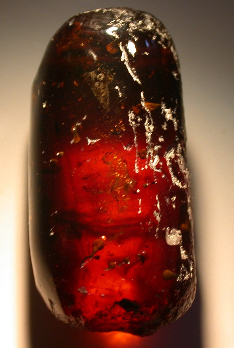Beautiful Cherry RED Burmese Amber Fossil with Insects and Spider Dinosaur Age