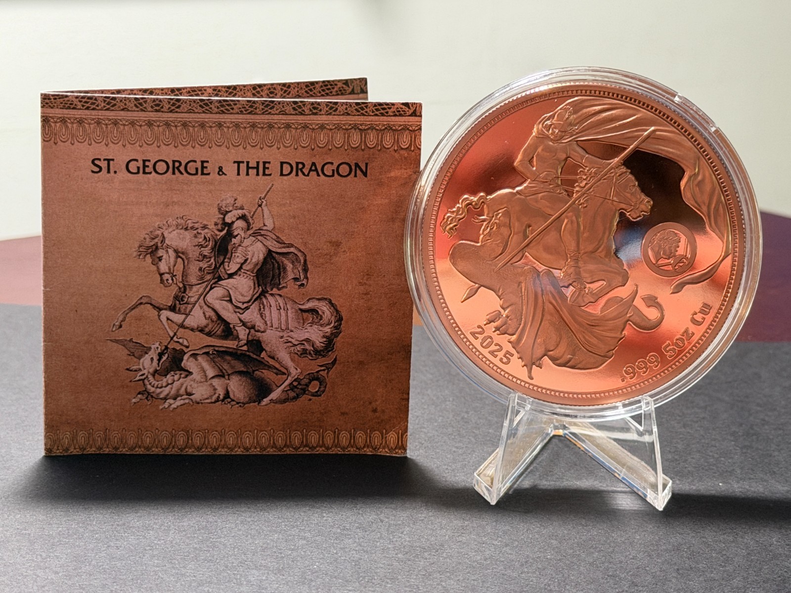 2025 Ghana 5 Oz copper St . George and Dragon Proof coin 