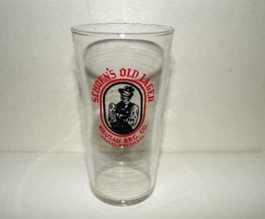 1940's SCHOEN'S OLD LAGER shell glass 1940's SCHOEN'S OLD LAGER shell glass