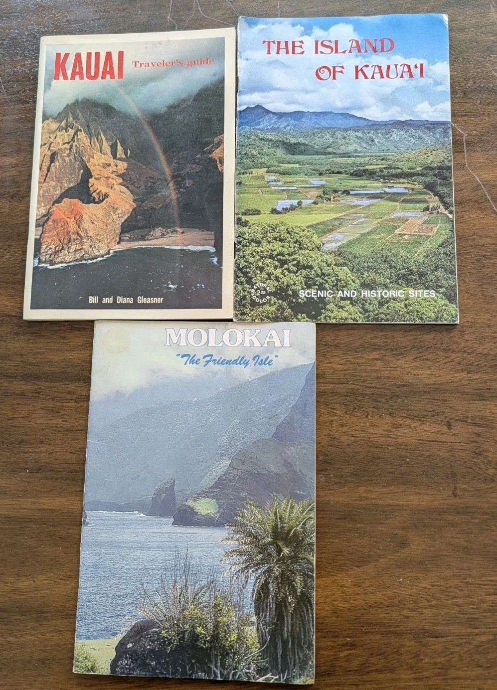 Hawaii Islands Kauai Molokai Vintage Travel Guide Collectible Lot of 3