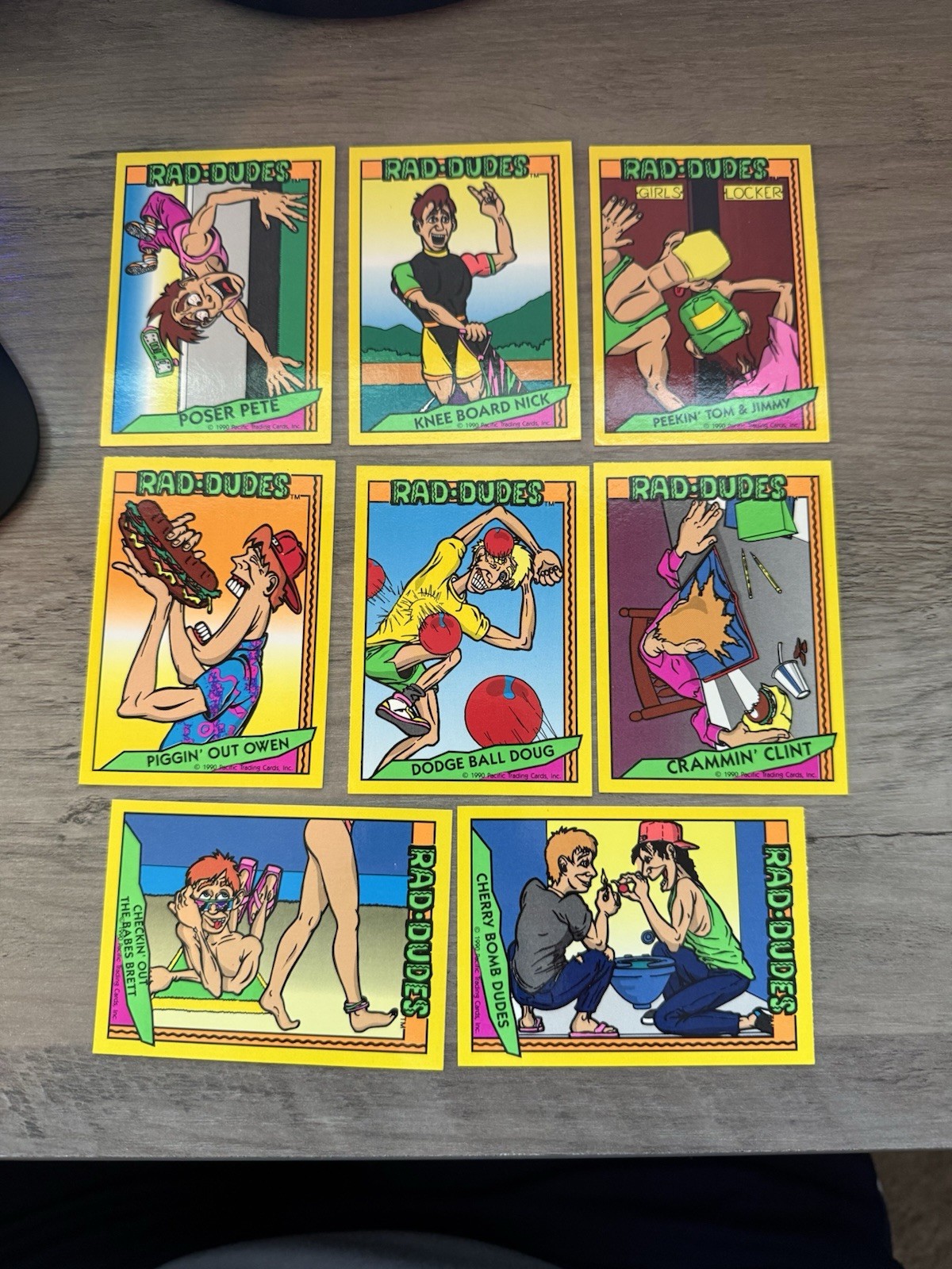 1990 Pacific Rad dudes Trading Cards Lot Of 8 Excellent Condition
