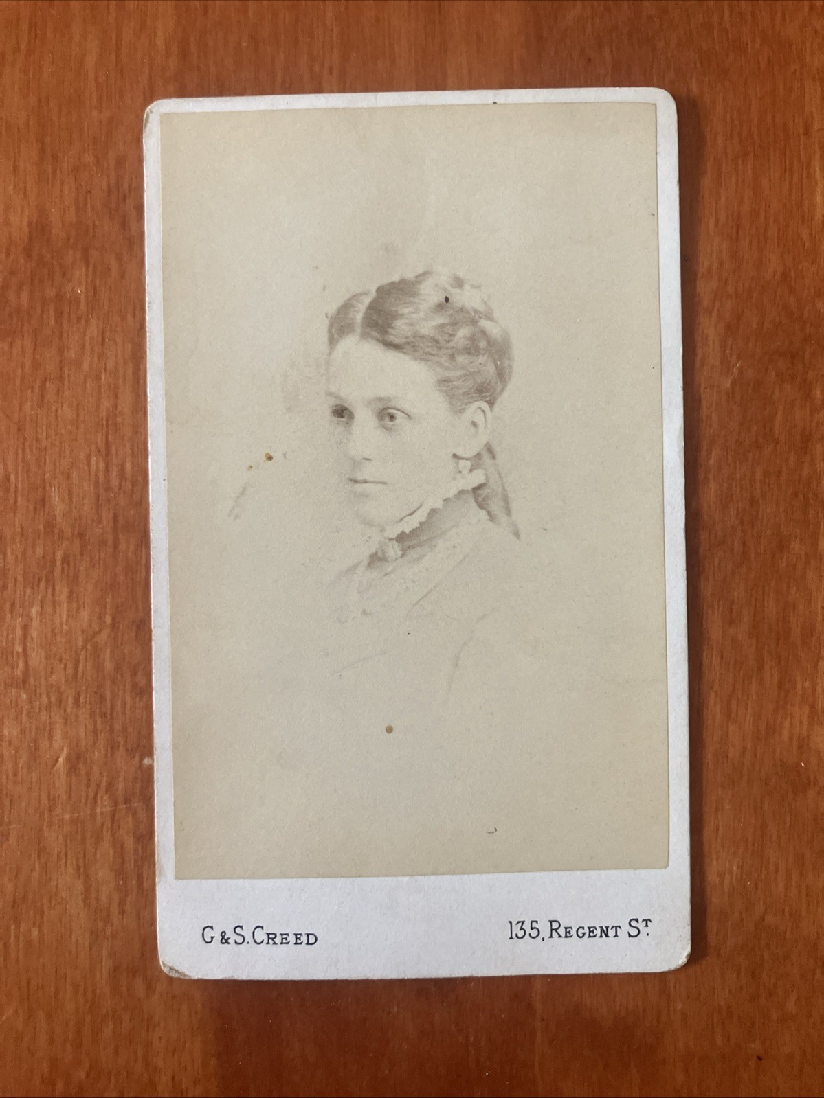 Beautiful Woman Braided Hair CDV Antique Photo Carte De Visite London