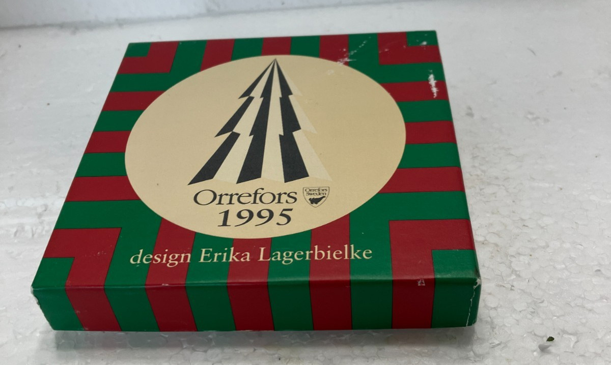 ORREFORS Crystal ORNAMENT 1995 Christmas Tree Erika Lagerbielke in box