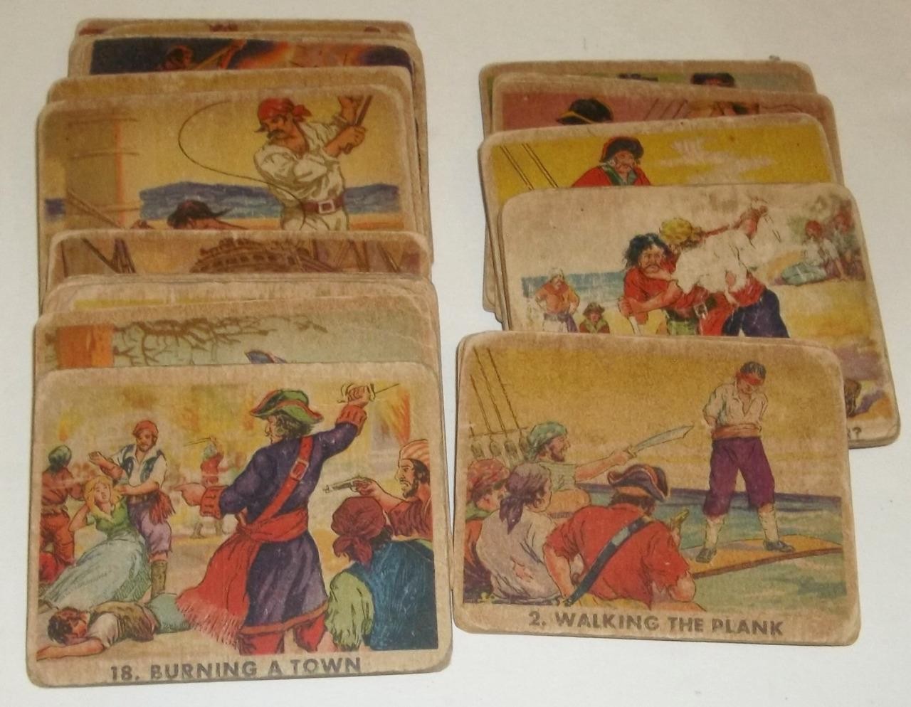 1936 Gum Inc  Pirate's Picture Bubble Gum Cards Off grade Lot of 32