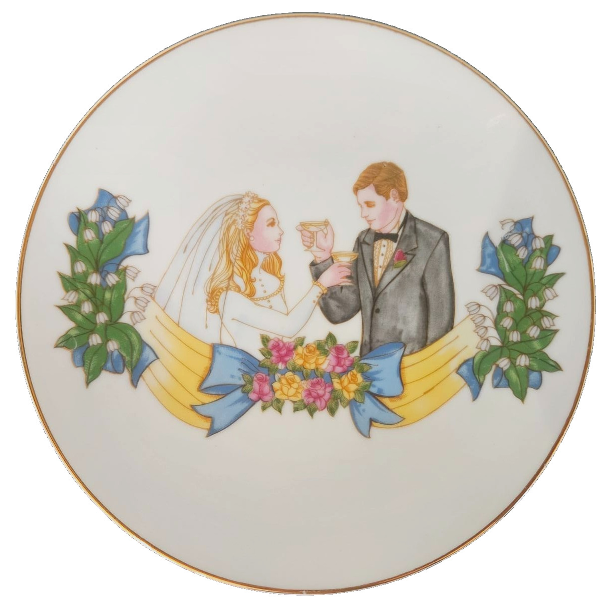 Vintage Chadwick Miller 1974 Wedding Collector Plate Porcelain Wall Decor