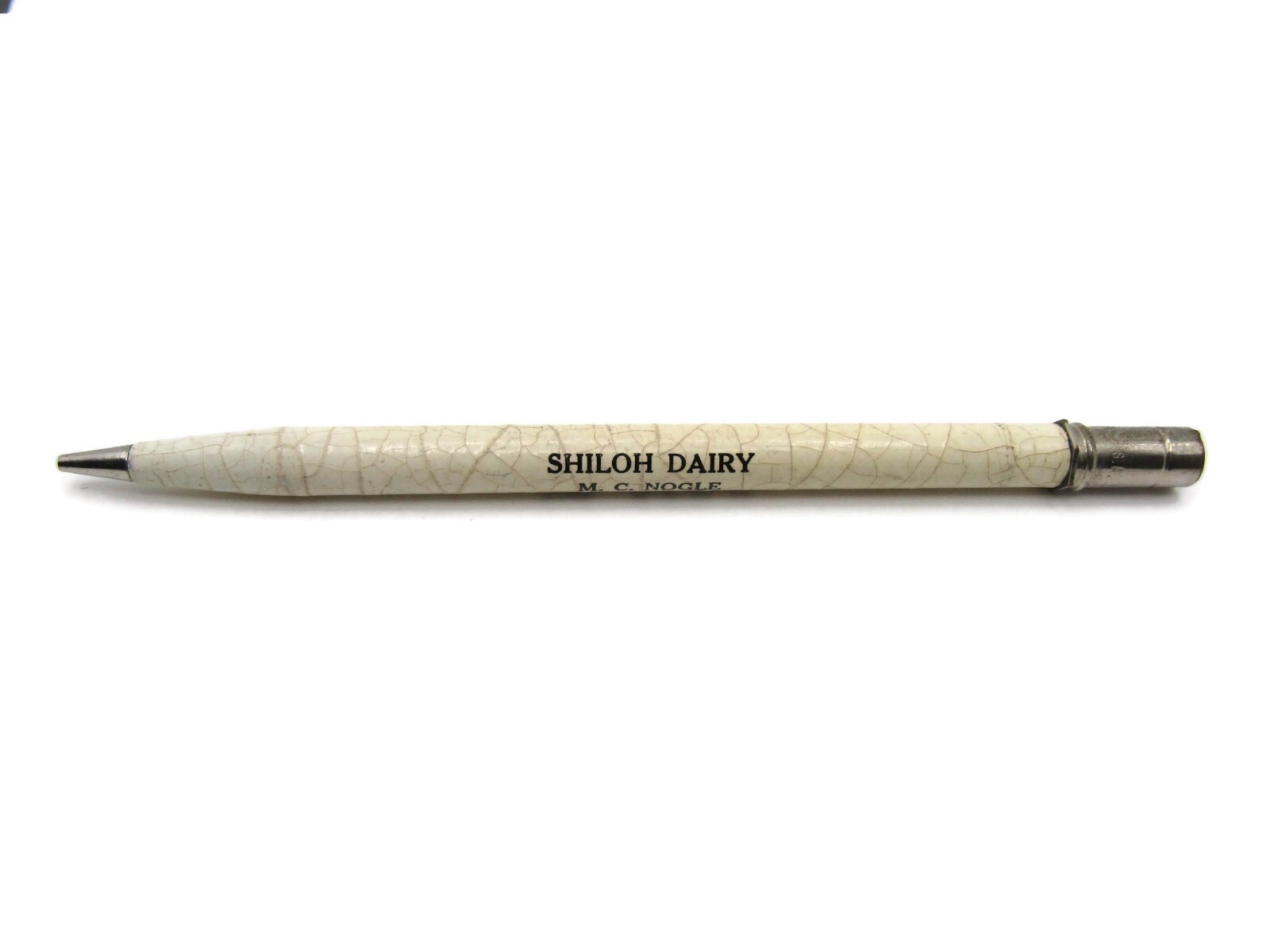 Vintage Shiloh Dairy Advertising Mechanical Pencil M.C. Nogle York PA Crazed