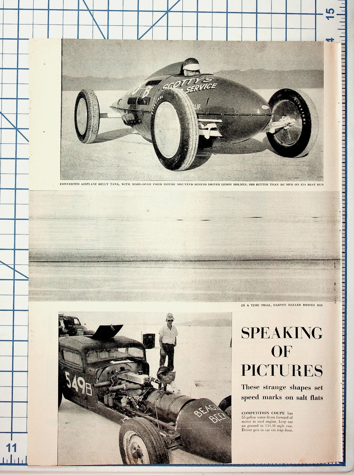 1954 Bonneville Salt Flats Hot Rod Land Speed Racing Magazine Article Ephemera