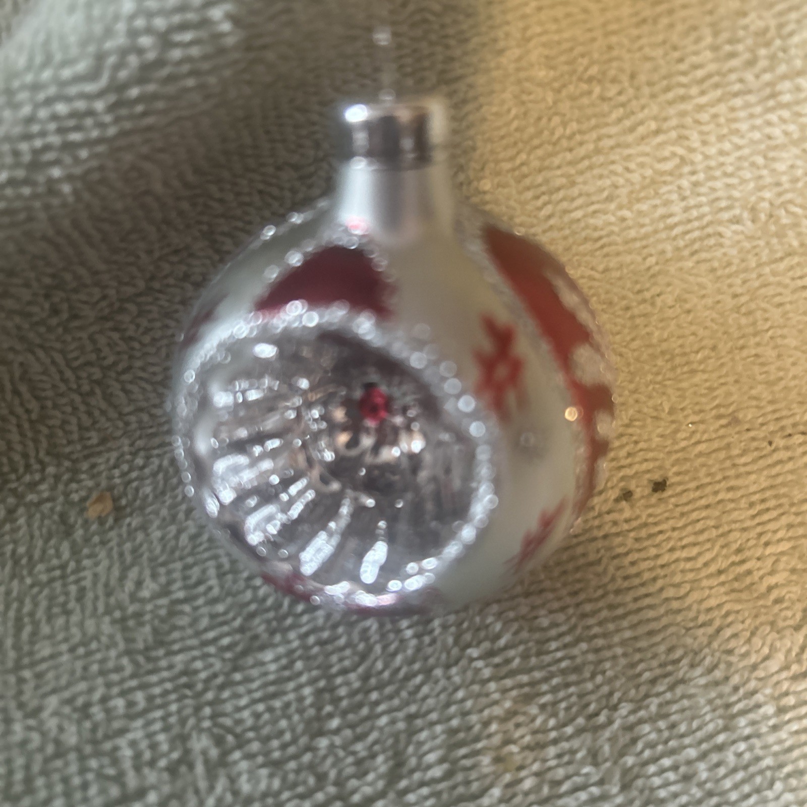 Vintage Mini Hand Blown Glass Indent Christmas Ornament ~ 2