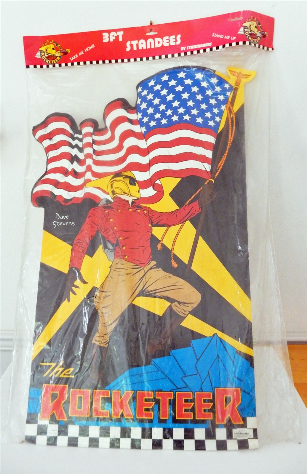 Vtg NIP 1991 Dave Stevens The Rocketeer 3 FT Standee Walt Disney Starmakers NY