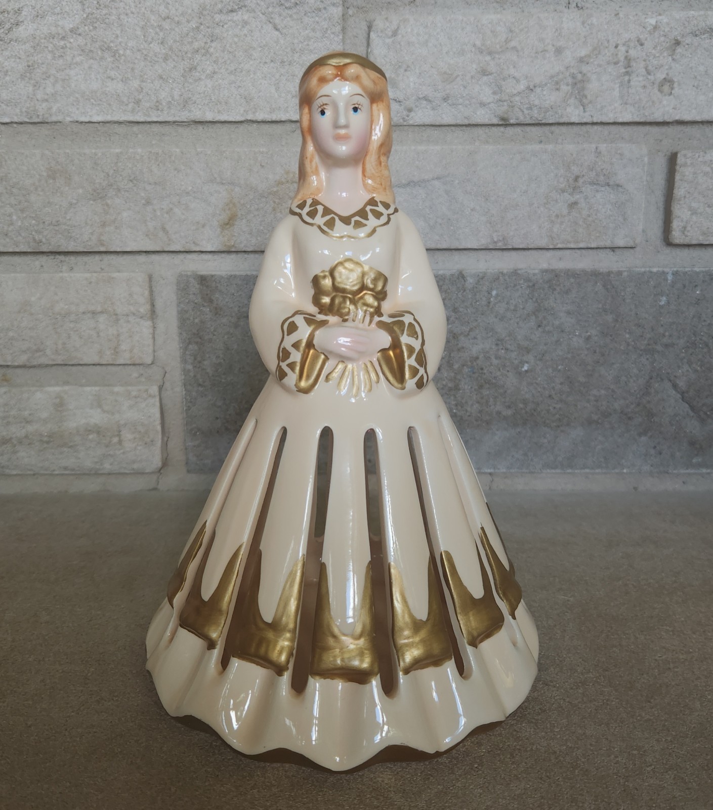 Retired Vintage Lillian Vernon Christmas Napkin Holder Angel Lady Figurine