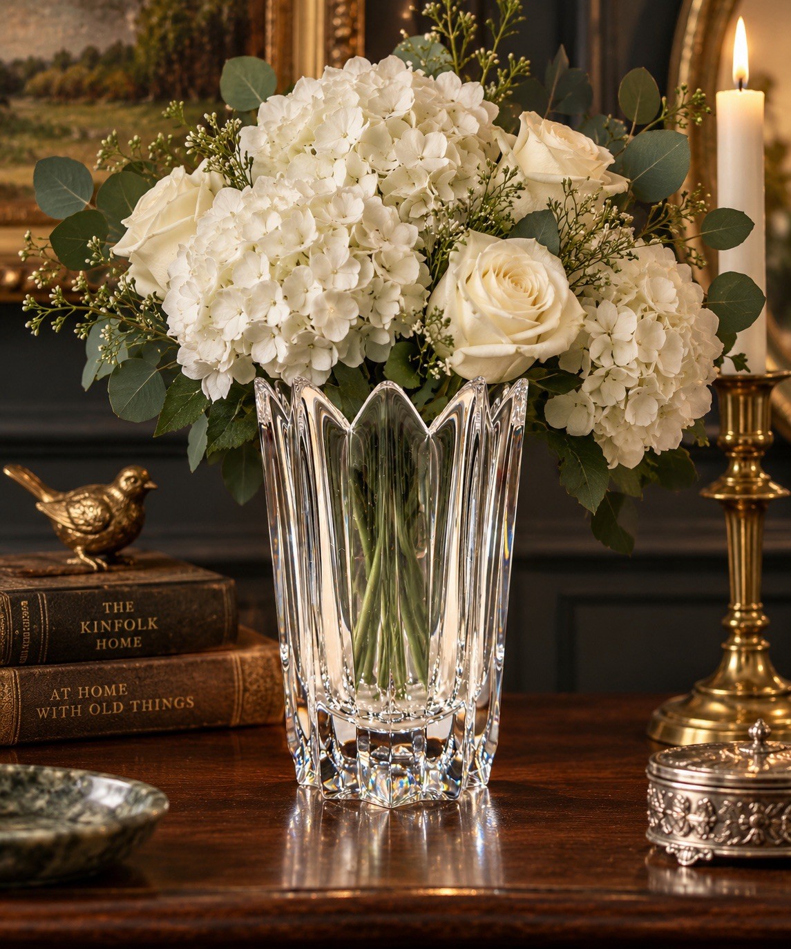 Vintage Orrefors Fleur Crystal Vase Jan Johansson Sweden 7.5” Signed As Is