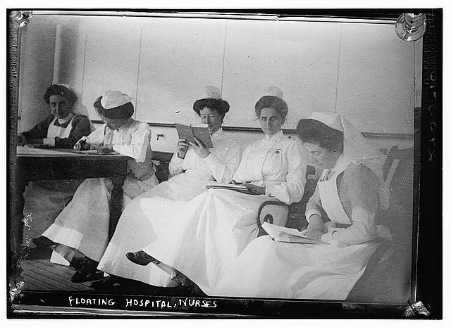 Photo:Floating Hospital Nurses 1900s Nursing Ward Interior