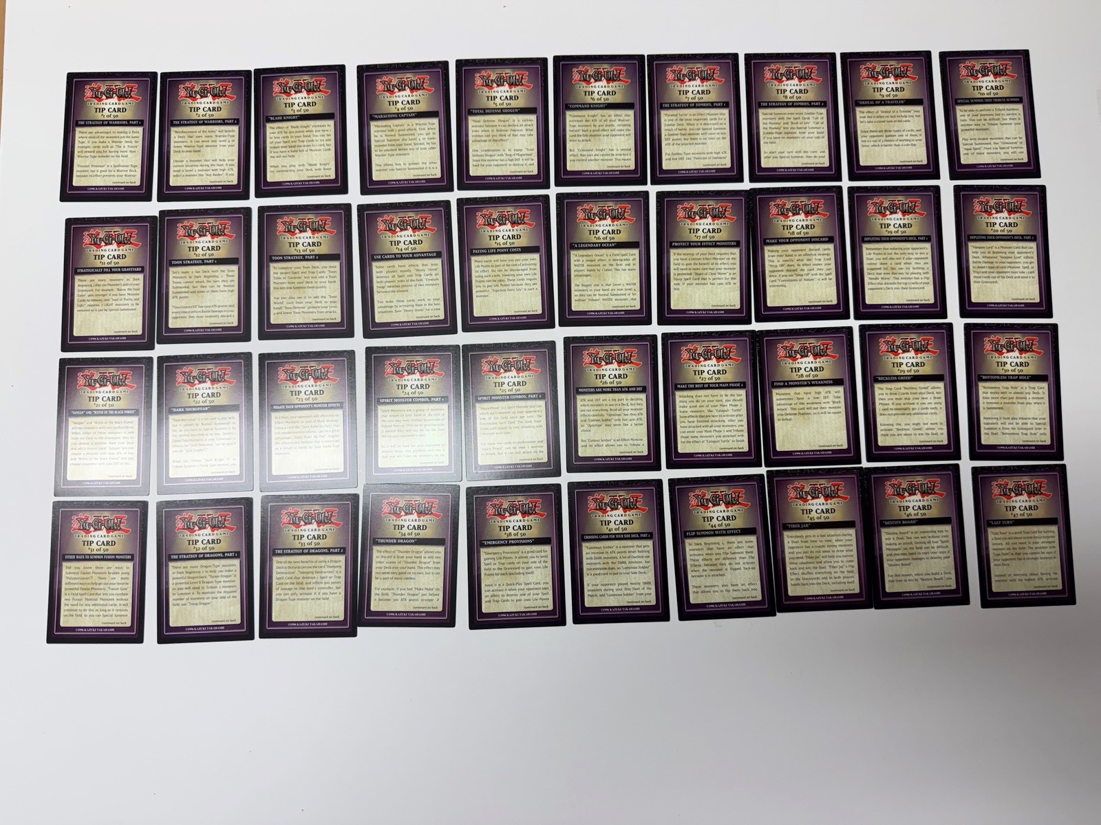 Yu-Gi-Oh Dark Beginning 2 Tip Cards Partial Set 1B PLEASE READ