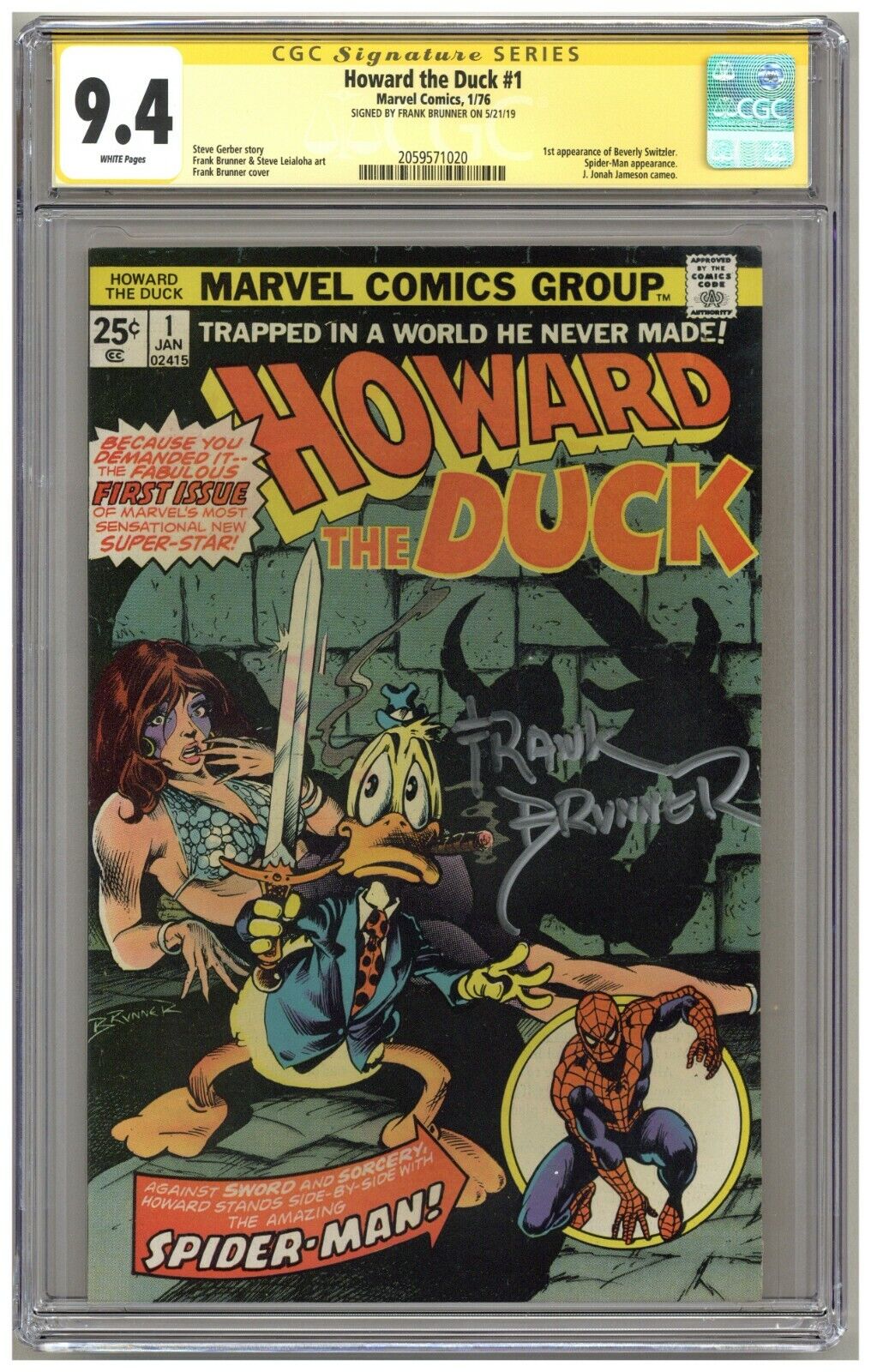 Howard the Duck #1 (CGC Signature Series 9.4) 1st app. Beverly Switzler; Brunner